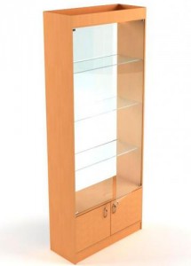 Витрина  В-6 С (задняя стенка стекло). 2000х850х300 (ВхДхШ) с подсветкой.