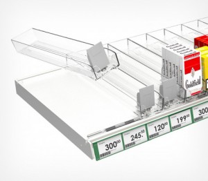 Лоток пластик для сигарет SIG-TRAY, длина 285 мм, сила толкателя 3N