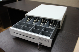 Денежный ящик «МИДЛ 1.0/К0» ( малый серый ) 335х380х90 мм