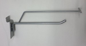 Крючок одинарный с ценникодержателем 10 см для экономпанели (пластина 25 мм, d=5 мм)