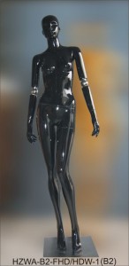 Манекен женский с шарнирными руками чёрный HZWA-B2/HDW-1(B2)