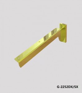 G-2252DX/SX ПОЛКОДЕРЖАТЕЛЬ ПРЯМОЙ ПОД ПОЛКУ L=250 ММ ЦВЕТ ЗОЛОТО ЛЕВЫЙ/ПРАВЫЙ (четыре зацепа)