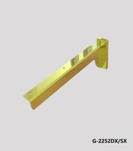 G-2252DX/SX ПОЛКОДЕРЖАТЕЛЬ ПРЯМОЙ ПОД ПОЛКУ L=250 ММ ЦВЕТ ЗОЛОТО ЛЕВЫЙ/ПРАВЫЙ (четыре зацепа)