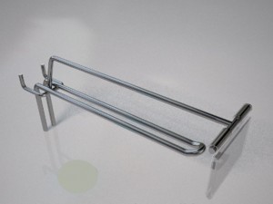 Крючок 150 мм для перфорации двойной c ценникодержателем SQ003 (хром d=4 мм)